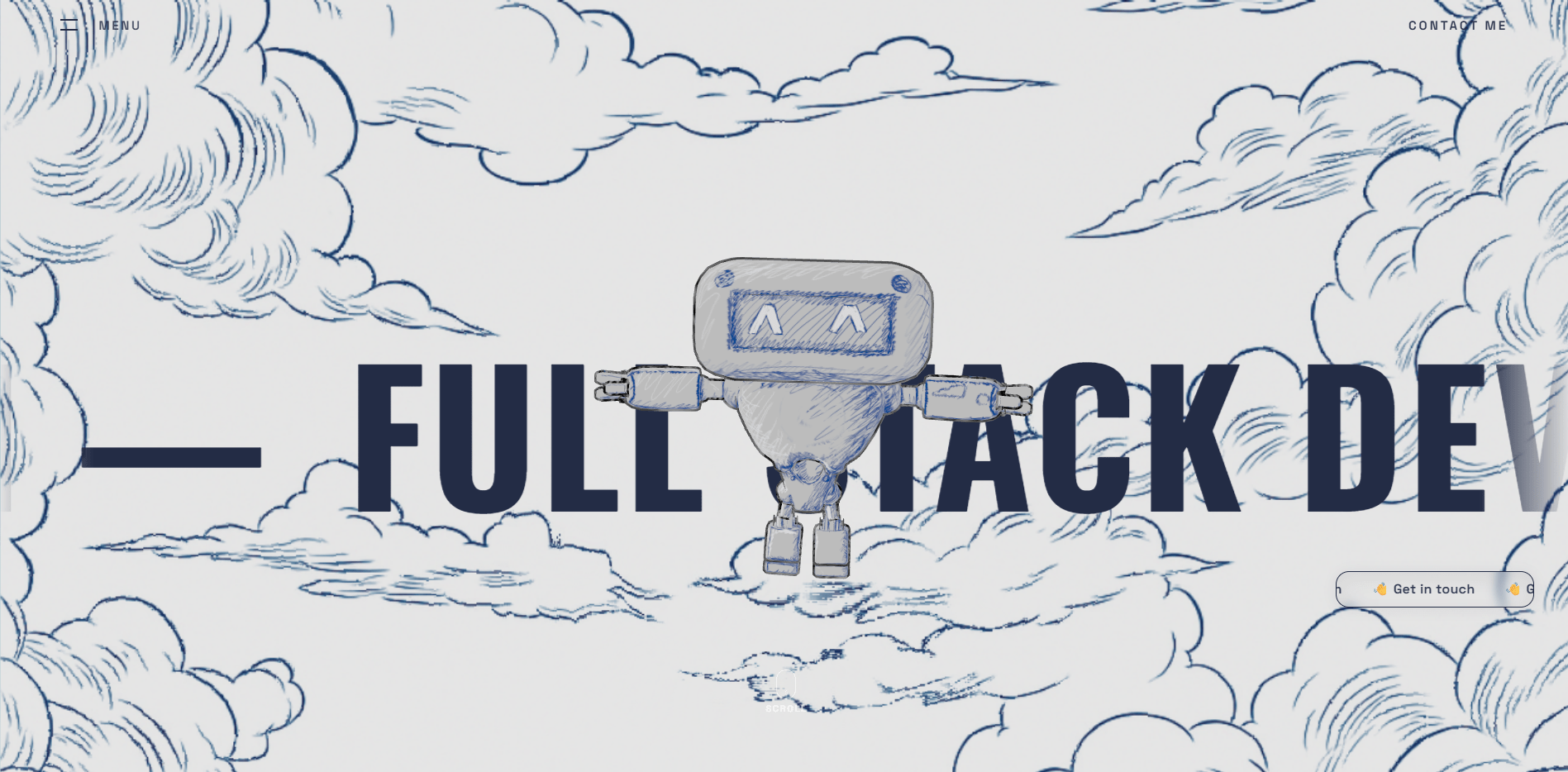 Portfolio personnel : animations GSAP, robot 3D et effets interactifs